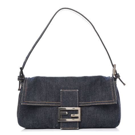 fendi bag black blue|fendi baguette denim.